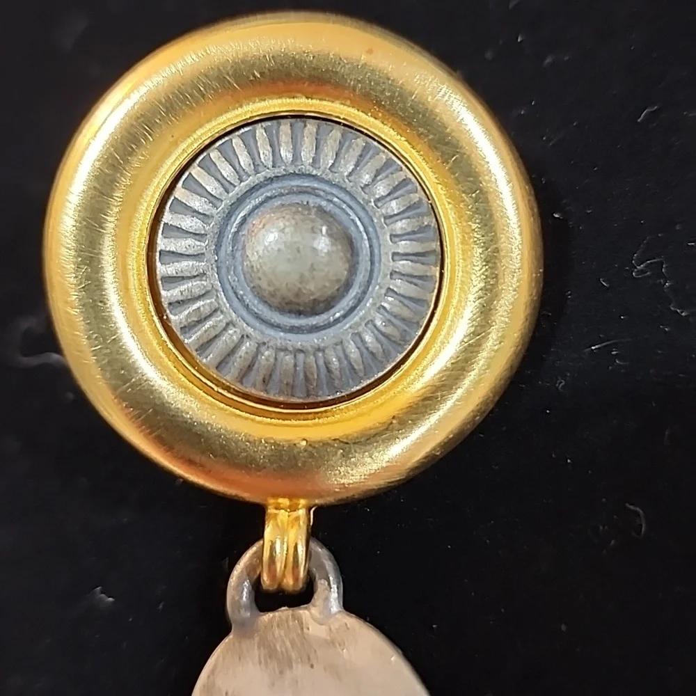 RARE Ben-Amun Lotus Flower Statement Clip Earrings, Vintage 1950s - Picture 2 of 7